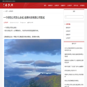 一个好的公司怎么命名,信息科技有限公司取名_霸气名字网