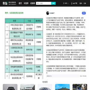 比亚迪投资主导集团对外股权投资，推进集团资源整合及产业链布局-有驾